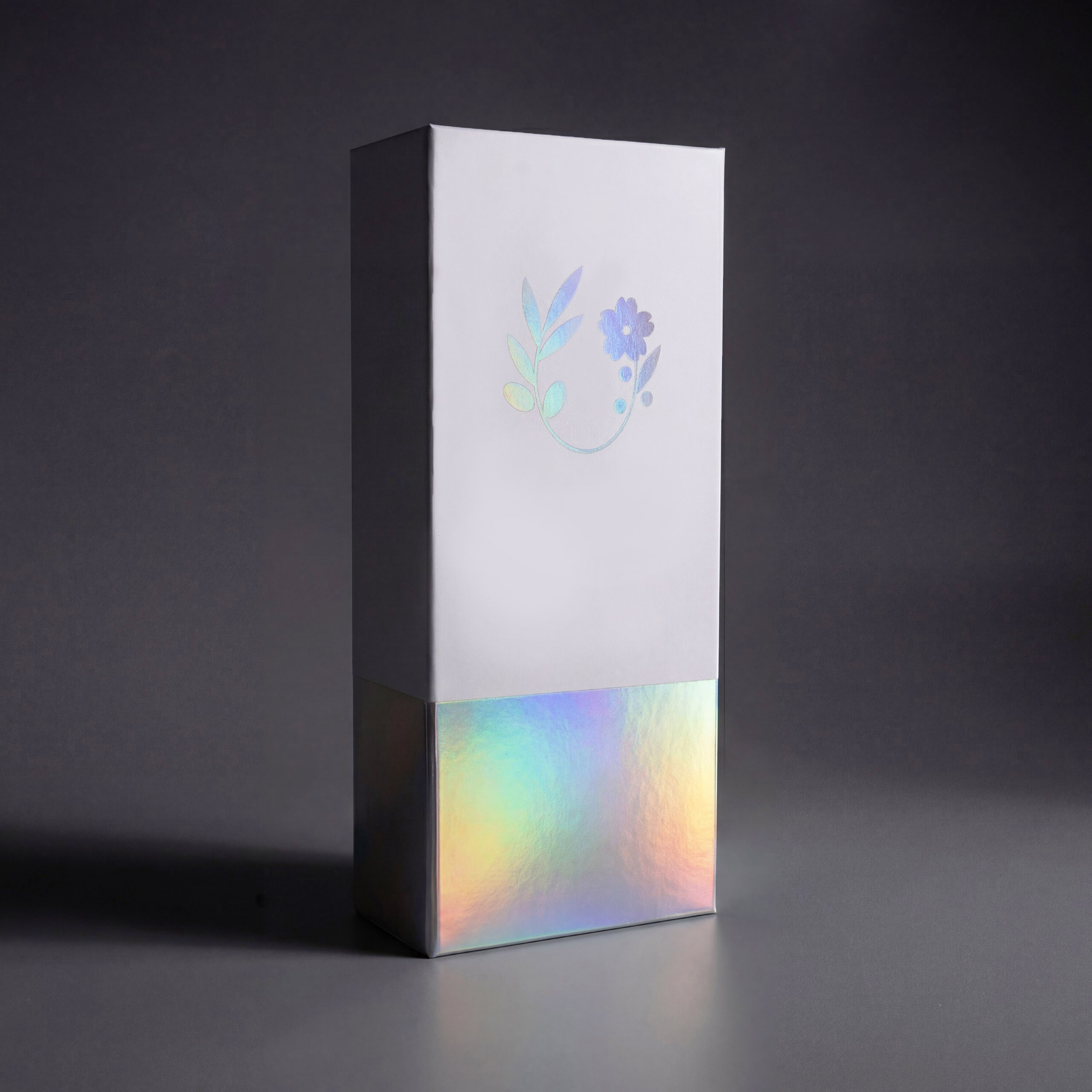 Жёсткая коробка крышка-дно с голографическим тиснением для медицинского устройства