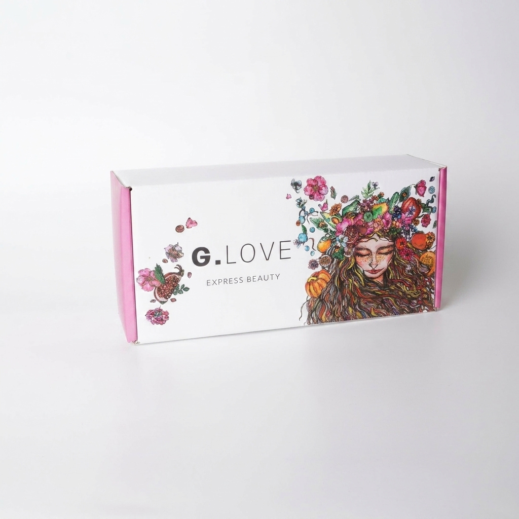 Вырубная коробка из гофрокартона с печатью G.Love
