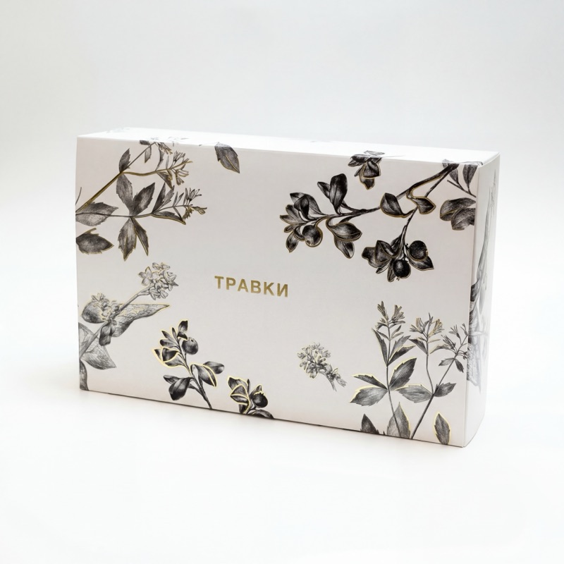 Вырубная коробка с ботаническим принтом Травки