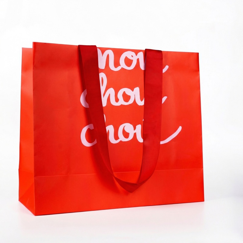 Chou — красный бумажный пакет большого формата с лентами