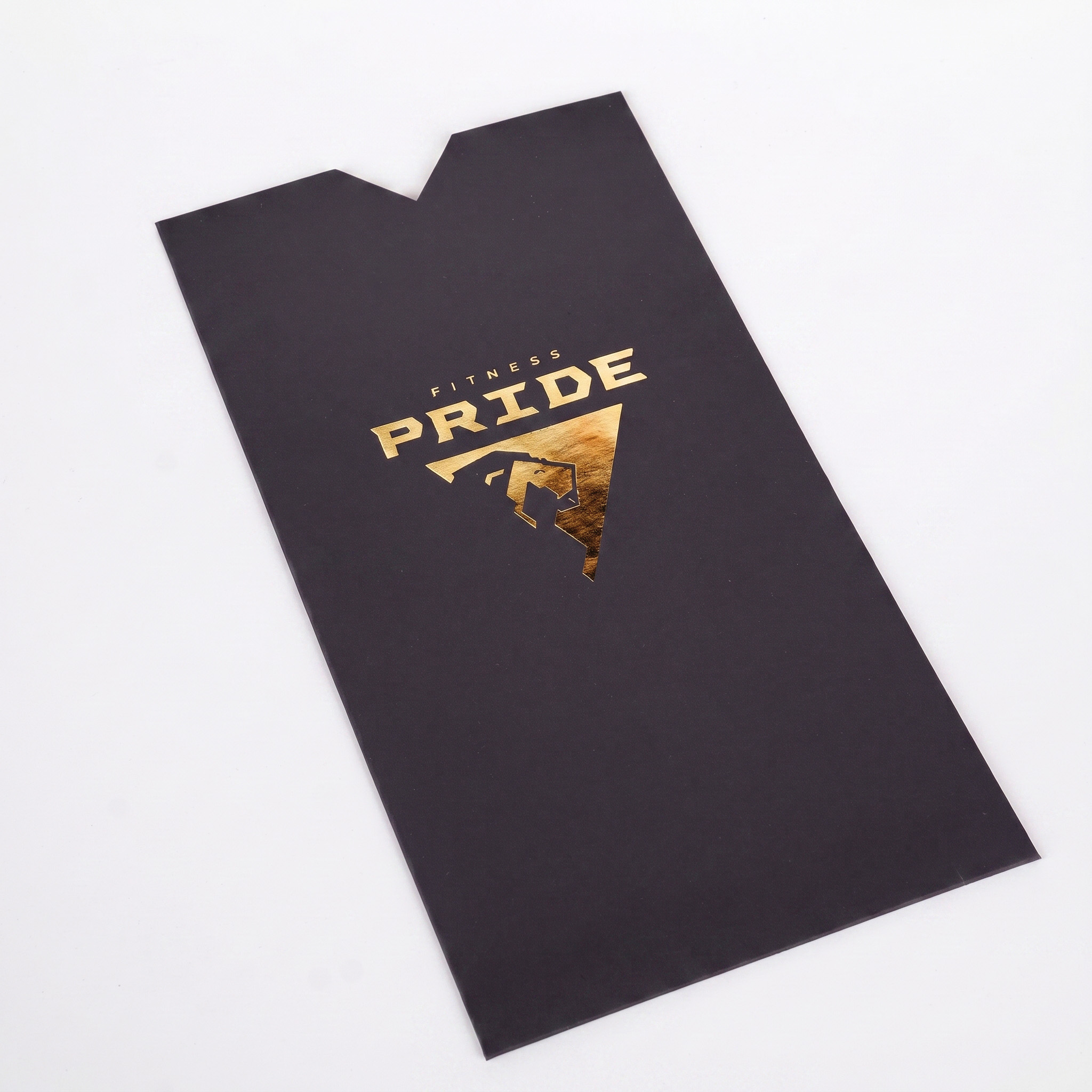 Fitness Pride — чёрный конверт с золотым тиснением логотипа
