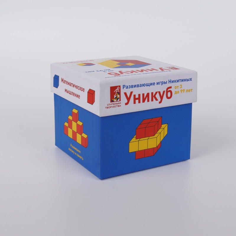 Уникуб — закрытая синяя коробка с полноцветной печатью