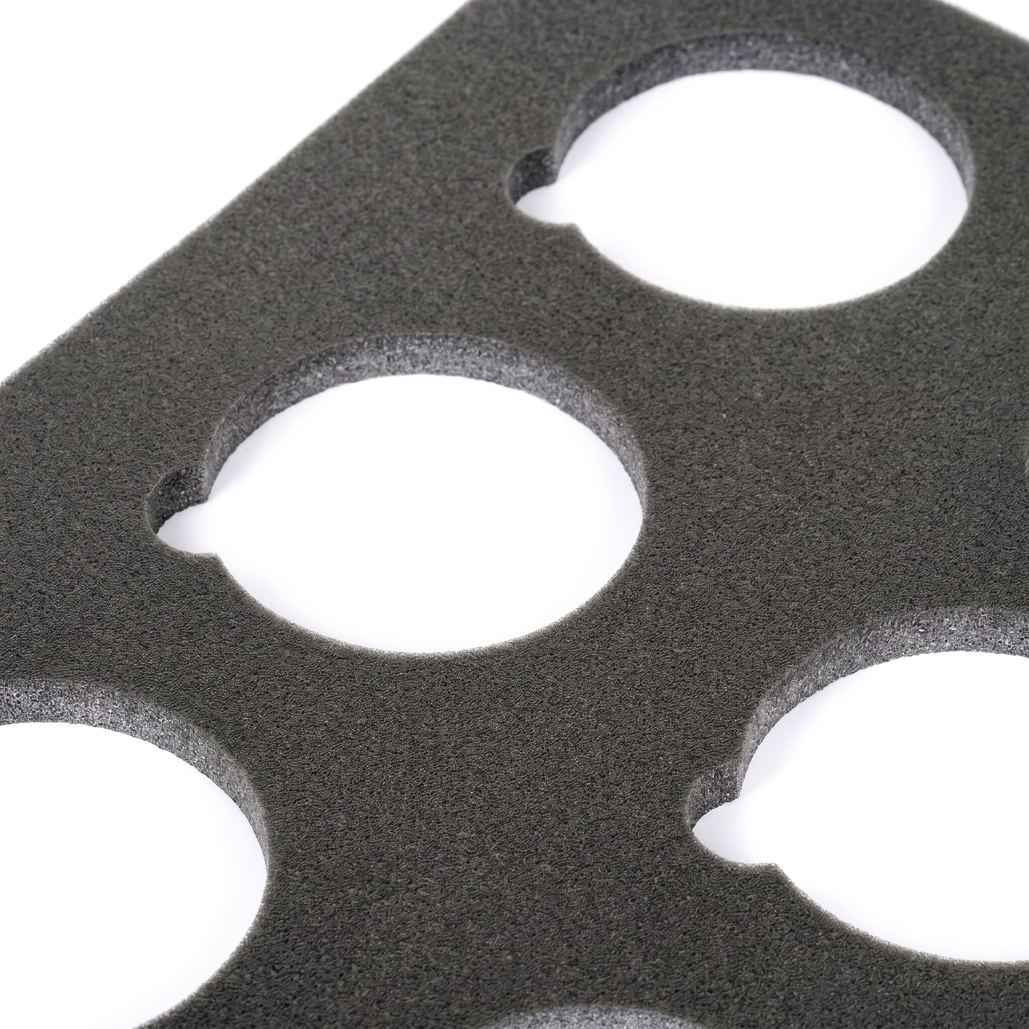 Крупный план ложемента из пенополиуретана с круглыми ячейками