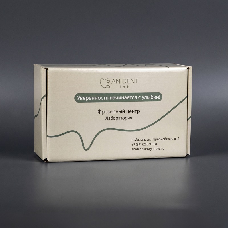Anident Lab — крафтовая вырубная коробка с печатью