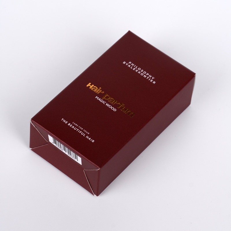 Philosophy Hair Parfum Magic Wood — бордовая коробка, вид сверху